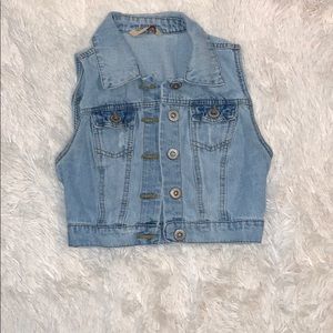 Collared jean vest